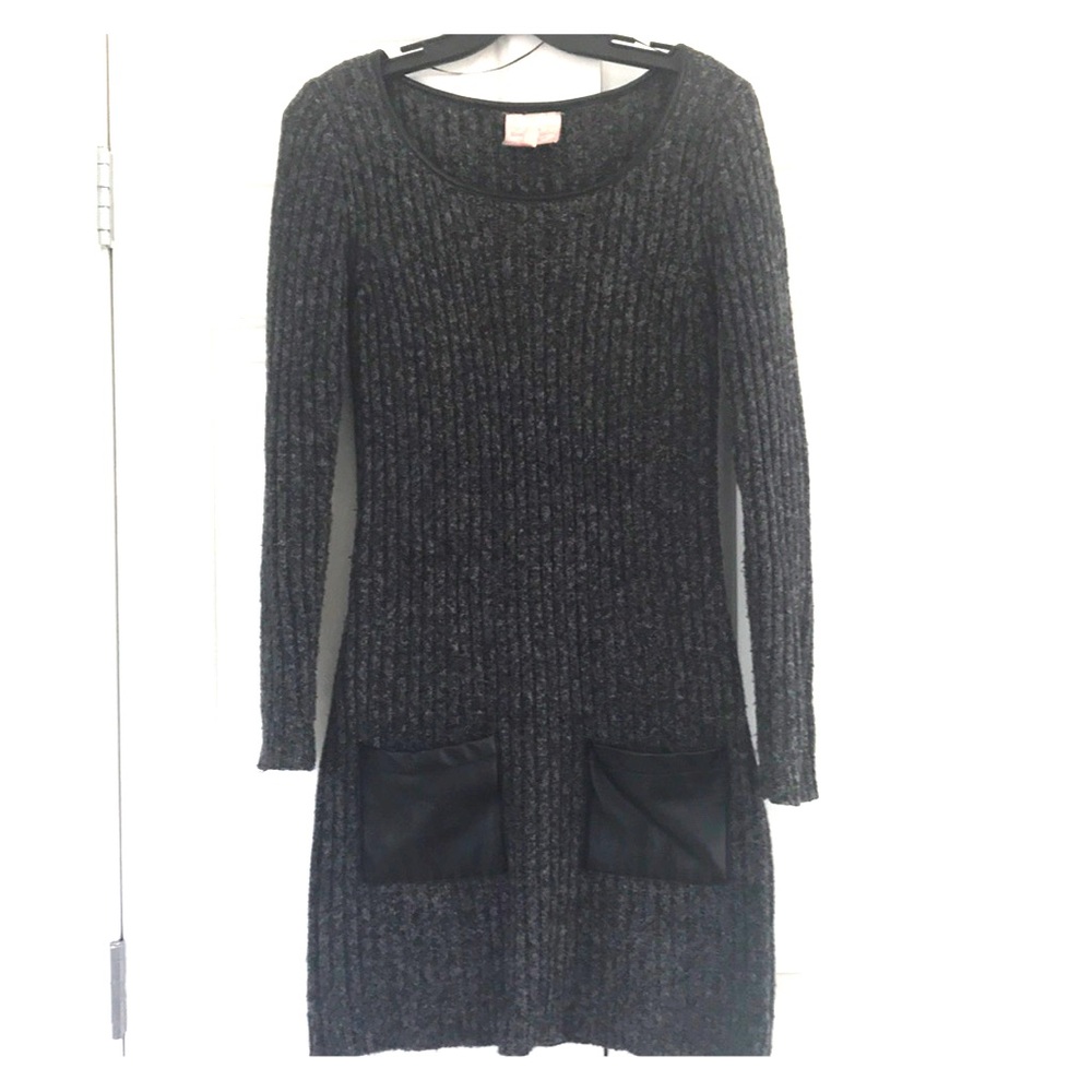 Romeo & Joliet sweater dress faux leather accents